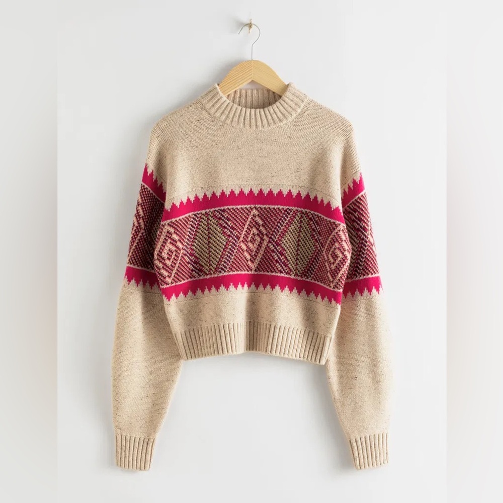 & OTHER STORIES Diamond Knit Wool Blend Sweater
